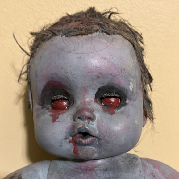 Creepy Scary Zombie Hand Painted Doll Prop Decor - Picture 2 of 9
